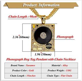 img 3 attached to 🎶 Enchanting Xusamss Stainless Crystal Phonograph Necklace: Charming Jewelry for Girls