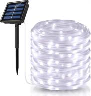 folur solar rope lights 200led 66ft: waterproof 8 modes for outdoor garden decoration, christmas, wedding party - white логотип