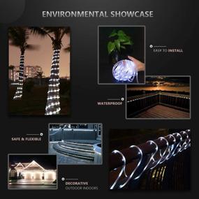 img 3 attached to FOLUR Solar Rope Lights 200LED 66ft: Waterproof 8 Modes for Outdoor Garden Decoration, Christmas, Wedding Party - White