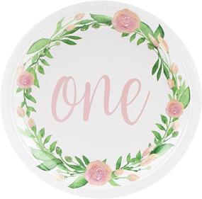 img 2 attached to 🌸 Floral Decorations Set for Girls' First Year Birthday Party: 24-Guest Pack with Plates, Napkins, Cups, and Cutlery (144 Pieces)