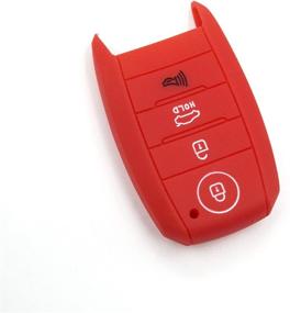 img 3 attached to LIGHTKOREA 4 кнопки Silicone Smart Key чехол Обложка 1 шт. для Kia Soul Carnival Sedona NIRO Sorento Sportage Rio Forte Optima Cerato Koup (красный)