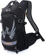 🎒 q-hillstar hydration hiking backpack - water resistant and handy foldable daypack for outdoor sports - for women, men, travel, running, cycling, camping (black) logo