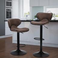 🪑 swivel adjustable barstools with back - set of 2 maison counter height stools for kitchen island, 300 lbs capacity logo