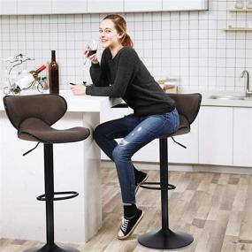 img 2 attached to 🪑 Swivel Adjustable Barstools with Back - Set of 2 Maison Counter Height Stools for Kitchen Island, 300 LBS Capacity