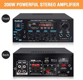 img 3 attached to 🔊 200W Power Home Stereo Amplifier Receiver by Sunbuck - Wireless Bluetooth, USB, SD Card, FM Radio, Remote Control, Dual Channel Sound, Ideal for Theater Entertainment, Studio Use (AS-35BU)