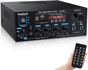 img 4 attached to 🔊 200W Power Home Stereo Amplifier Receiver by Sunbuck - Wireless Bluetooth, USB, SD Card, FM Radio, Remote Control, Dual Channel Sound, Ideal for Theater Entertainment, Studio Use (AS-35BU)