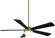 🔒 eclipse 54-inch smart ceiling fan with 5 blades, satin brass matte black finish, 3000k led light kit, and remote control - ideal for indoor and outdoor use логотип