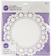 🍽️ wilton greaseproof doilies, 8-inch round white circle, pack of 16: oil-resistant decorative liners for tableware логотип