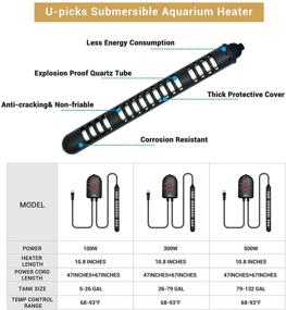 img 2 attached to 🐢 Enhanced Submersible Aquarium Heater: Dual Temperature Displays and Adjustable Temp Controller - Ideal for Turtle and Betta Fish Tanks