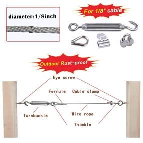 img 2 attached to 🔧 Muzata 4Set Cable Railing Kit: Strong M6 Hook & Eye Turnbuckle, Sturdy Wire Rope Tension, Reliable M3 Cable Clip Clamp, Durable M3 Aluminum Crimping Loop, and Rust-resistant NK10 Stainless Steel Thimble