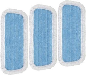 img 4 attached to 🧽 MEXERRIS Microfiber Replacement Heads: Washable Reusable Mop Refills for Wet Dry Cleaning - Blue 3 Pack