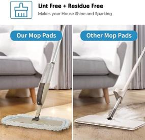 img 1 attached to 🧽 MEXERRIS Microfiber Replacement Heads: Washable Reusable Mop Refills for Wet Dry Cleaning - Blue 3 Pack