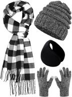 aneco winter knitted buffalo beanie women's accessories for scarves & wraps logo