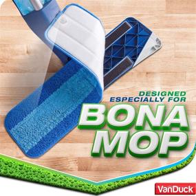 img 2 attached to 🧽 VanDuck Microfiber Cleaning Pads (3 Pack) - Compatible with Bona Mop, Rubbermaid, E-Cloth, Turbo Mop, Norwex - Ideal for Hardwood Floors - 18 Inch