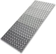 mboss grey shower mat non slip bathtub mats with suction cups & 🛁 drain holes - extra long 33.4 x 15.7 inch - washable shower stall mats logo