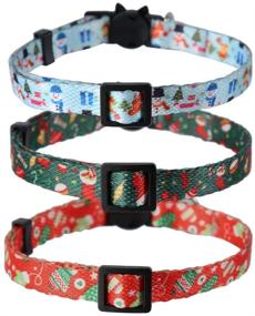 img 2 attached to Lamphyface 6 Pack Christmas Cat Collar with Bell: Breakaway & Adjustable Options for a Safe and Festive Feline Holiday Season