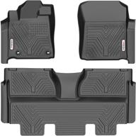 🚗 yitamotor tpe floor liners for 2014-2021 toyota tundra crewmax cab (with full coverage underneath 2nd row seat), custom fit black all-weather mats - 1st &amp; 2nd row protection logo