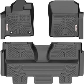 img 4 attached to 🚗 YITAMOTOR TPE Floor Liners for 2014-2021 Toyota Tundra CrewMax Cab (with Full Coverage Underneath 2nd Row Seat), Custom Fit Black All-Weather Mats - 1st &amp; 2nd Row Protection
