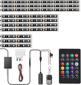 img 4 attached to Набор светодиодных фонарей для мотоцикла 10 штук с изменяемыми цветами RGBIC подсветки, постоянный ток 12 В с умным тормозом и кнопкой питания 🏍️ - Пульт ДУ через приложение, ИК и РЧ - подсветка светодиодными лентами для мотоциклов Harley Davidson, Honda, Kawasaki, Suzuki.