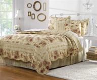 🌹 barefoot bungalow antique rose quilt set - full/queen (5 piece) - multi: a stunning touch of vintage elegance for your bedroom logo