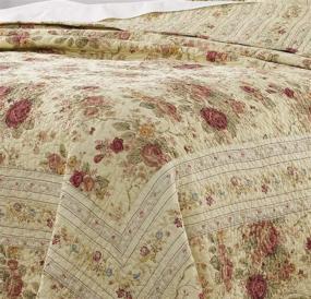 img 1 attached to 🌹 Barefoot Bungalow Antique Rose Quilt Set - Full/Queen (5 Piece) - Multi: A Stunning Touch of Vintage Elegance for your Bedroom