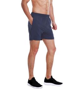 img 2 attached to 🏃 Stay Comfortable and Focused with EZRUN Men's 5-Inch Running Workout Shorts: Quick Dry, Lightweight, and Equipped with Liner and Zipper Pockets