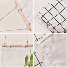 img 2 attached to Bivisen Waterproof Over The Door Closet Organizer Linen Fabric Hanging Pocket 🗄️ Organizer with 3 Pockets - Set of 3 (Black, White, Gray) for Bedroom, Bathroom