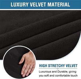 img 2 attached to Stretchable Velvet Chair Covers for Home Office - Mid-High Back Universal Executive Boss/Gaming Chairs - Removable & Washable - Black