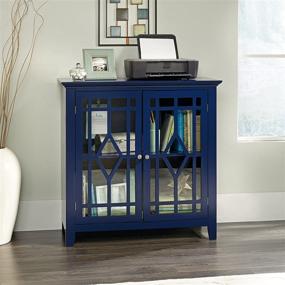 img 3 attached to 📸 Sauder Shoal Creek Display Cabinet in Stunning Indigo Blue Finish: Perfect for showcasing your treasured possessions