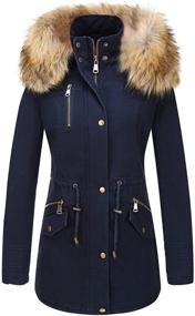 img 4 attached to 🧥 Stay Stylishly Warm this Winter with Geschallino Women's Fleece Line Coats with Faux Fur Hood and Pockets