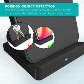 img 1 attached to Беспроводная зарядная станция с двойным USB-адаптером для стены - быстрая зарядка iHome Qi для iPhone 12, 12 Pro, 12 Pro Max, 12 Mini, SE, 11, 11 Pro, 11 Pro Max - 7,5 Вт, Galaxy S10, S9, Note 10, Note 9 - 10 Вт (черный)