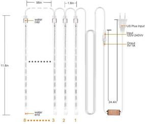 img 1 attached to 💡 AKNMSOY LED Meteor Shower Lights - Waterproof 8 Tubes 192LEDs for Party Wedding Holiday Christmas Decoration