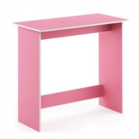 img 4 attached to 🌸 FURINNO Simplistic Study Table in Elegant Pink: Perfect for Home Office or Study Corner