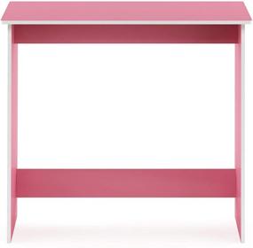 img 2 attached to 🌸 FURINNO Simplistic Study Table in Elegant Pink: Perfect for Home Office or Study Corner