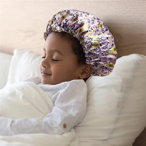 img 2 attached to 🌙 BEAUTIYAND Satin Bonnet Sleep Cap: Adjustable and Reversible Toddler Bonnet for a Restful Sleep