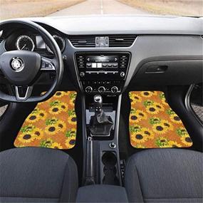 img 2 attached to Coloranimal Universal Fit Eagle Black Car Floor Mat 2 Piece Front Carpet With Non Slip Rubber Backing