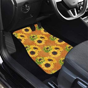 img 1 attached to Coloranimal Universal Fit Eagle Black Car Floor Mat 2 Piece Front Carpet With Non Slip Rubber Backing