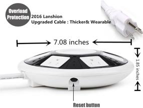 img 3 attached to Lanshion UFO Power Strip: Smart 4-Outlet + 4-USB Surge Protector with 6.5 ft Cord (Black and White)