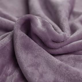 img 2 attached to 👑 Kingole Flannel Fleece Microfiber Throw Blanket - Luxury Lavender Purple Queen Size - Lightweight Cozy Couch Bed - Super Soft and Warm - Plush Solid Color - 350GSM (90 x 90 inches)