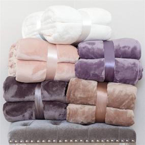 img 1 attached to 👑 Kingole Flannel Fleece Microfiber Throw Blanket - Luxury Lavender Purple Queen Size - Lightweight Cozy Couch Bed - Super Soft and Warm - Plush Solid Color - 350GSM (90 x 90 inches)