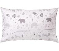 🦁 weesprout organic cotton toddler pillow - small kids pillow for sleeping and travel, soft and supportive with polyfiber filling, machine washable, 18 x 13 x 3 inches, safari pattern logo