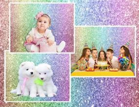 img 3 attached to 🌈 MAGICAL MEHOFOND Glitter Rainbow Backdrop: Vibrant Happy Birthday Party Decoration for Kids! Explore the Colorful Unicorn Glitter Photography Background and Capture Memorable Moments on 7x5ft Vinyl Photo Studio Props Banner