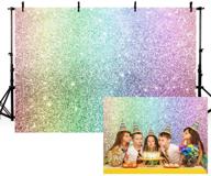 🌈 magical mehofond glitter rainbow backdrop: vibrant happy birthday party decoration for kids! explore the colorful unicorn glitter photography background and capture memorable moments on 7x5ft vinyl photo studio props banner logo