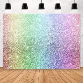 img 2 attached to 🌈 MAGICAL MEHOFOND Glitter Rainbow Backdrop: Vibrant Happy Birthday Party Decoration for Kids! Explore the Colorful Unicorn Glitter Photography Background and Capture Memorable Moments on 7x5ft Vinyl Photo Studio Props Banner