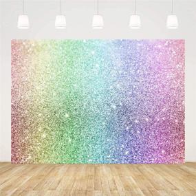 img 1 attached to 🌈 MAGICAL MEHOFOND Glitter Rainbow Backdrop: Vibrant Happy Birthday Party Decoration for Kids! Explore the Colorful Unicorn Glitter Photography Background and Capture Memorable Moments on 7x5ft Vinyl Photo Studio Props Banner