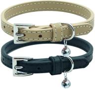 🐱 pupteck leather cat collars 2 pack - premium adjustable pet collars with durable d-ring for small dogs and puppies logo