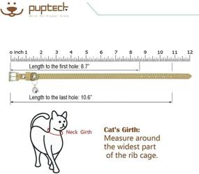 img 3 attached to 🐱 PUPTECK Leather Cat Collars 2 Pack - Premium Adjustable Pet Collars with Durable D-Ring for Small Dogs and Puppies