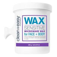 🔥 sensitive microwave wax for facial and full body waxing - clean + easy, 8 oz logo