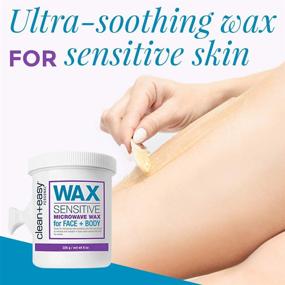 img 3 attached to 🔥 Sensitive Microwave Wax for Facial and Full Body Waxing - Clean + Easy, 8 oz