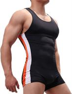 👕 versatile men's athleisure bodysuit: sports gym supporter, undershirt, boxer shorts, wrestling singlet, jumpsuit, and leotard in one! logo